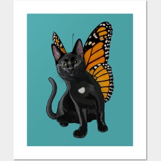 Black Monarch Flitter Kitty Posters and Art